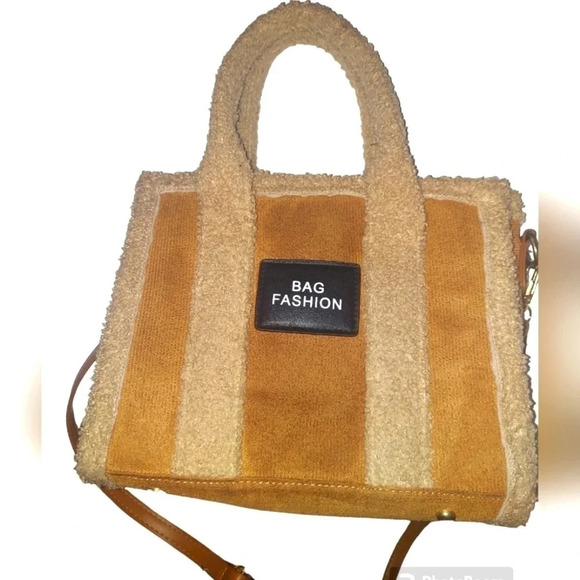 Faux Shearling Fashion Mini Tote - Picture 1 of 5